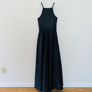 Fashion Nova Black Halter Style A-line Bridesmaid Prom Maxi Dress women's XS